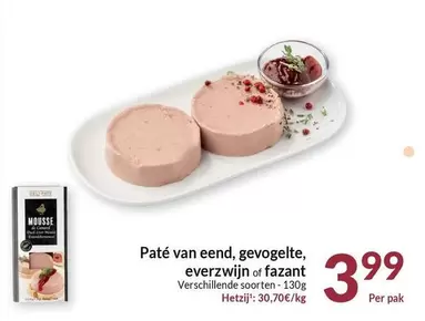 Paté van eend, gevogelte, everzwijn of fazant