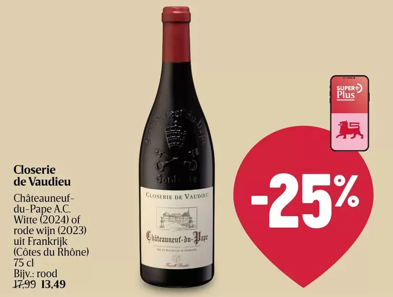 De - Châteauneuf-du-Pape AC Witte (2024) of rode wijn (2023)