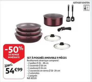 De - SET À POIGNÉE AMOVIBLE 9 PIÈCES