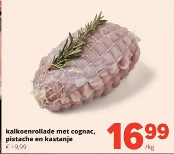 kalkoenrollade met cognac, pistache en kastanje