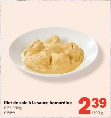 De - filet de sole à la sauce homardine