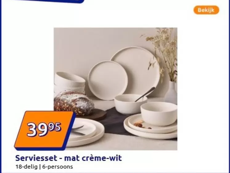 Serviesset - mat crème-wit