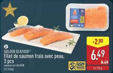 De - Filet de saumon frais avec peau, 3 pcs