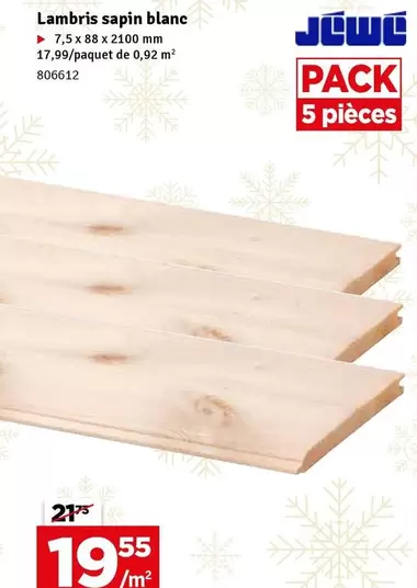 De - Lambris sapin blanc