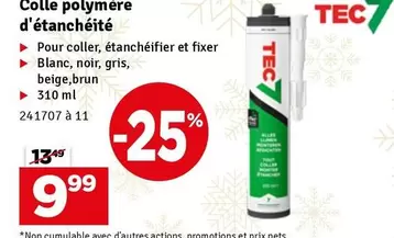 Colle polymére d'étanchéité