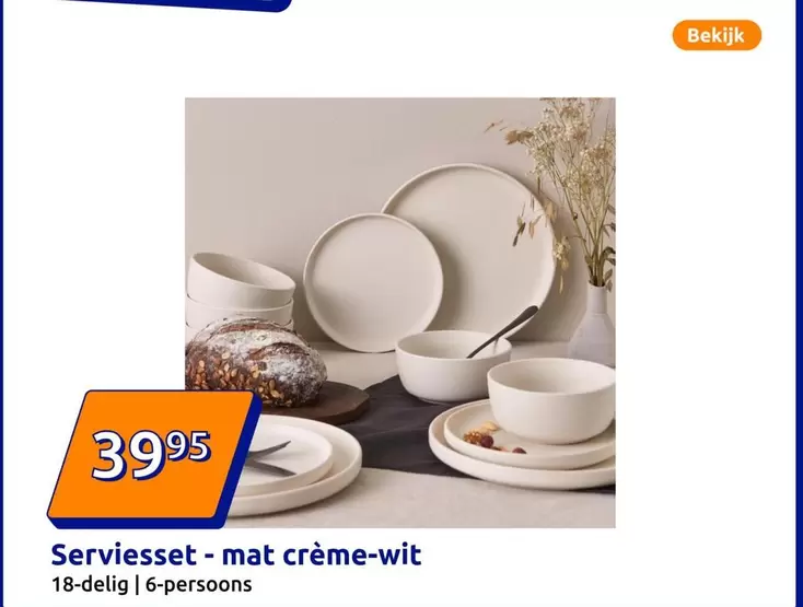 Serviesset - mat crème-wit