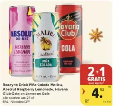 Club - Piña Colada, Raspberry Lemonade, Havana  Cola en Jameson Cola