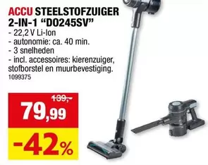 ACCU STEELSTOFZUIGER 2-IN-1 "D0245SV"