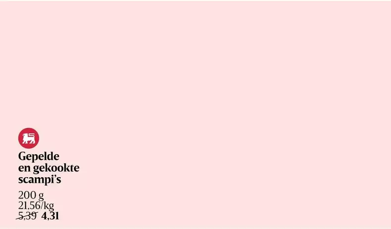 Gepelde en gekookte scampi's