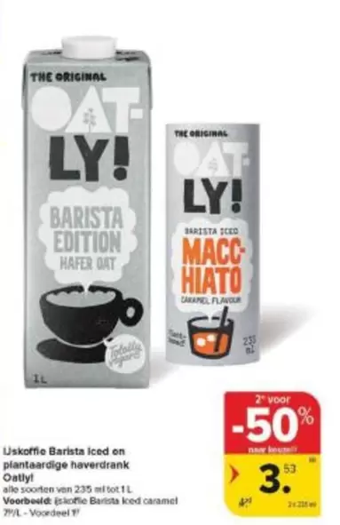 Uskoffie Barista Iced en plantaardige haverdrank