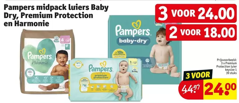 Pampers - midpack luiers Baby Dry, Premium Protection en Harmonie
