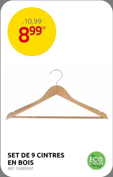 De - SET DE 9 CINTRES EN BOIS