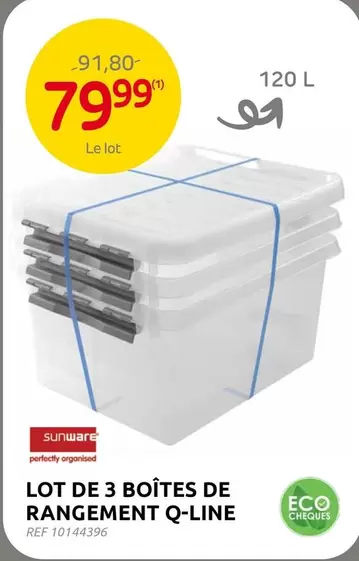 De - LOT DE 3 BOÎTES DE RANGEMENT Q-LINE