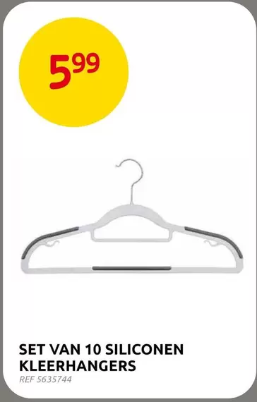 SET VAN 10 SILICONEN KLEERHANGERS