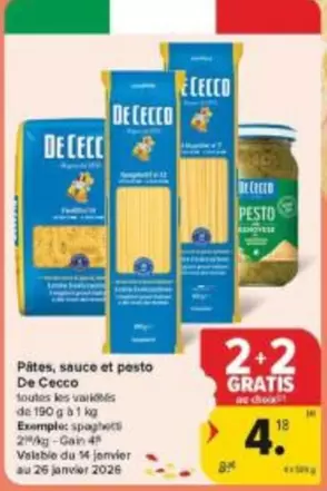 De - Pätes, sauce et pesto