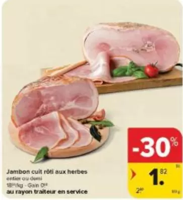 Jambon cuit rôti aux herbes