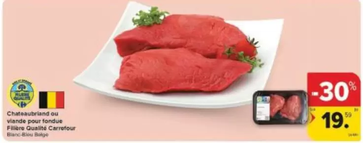 Chateaubriand ou viande pour fondue