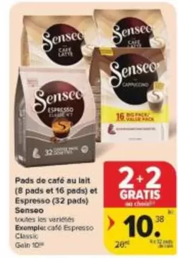 Senseo - Pads de café au lait et Espresso