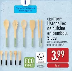 De - Ustensiles de cuisine en bambou, 5 pcs