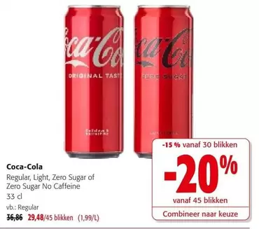 Coca Cola - Regular, Light, Zero Sugar of Zero Sugar No Caffeine
