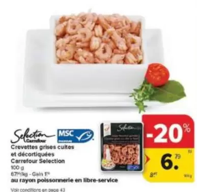 Crevettes grises cultes et décortiquées