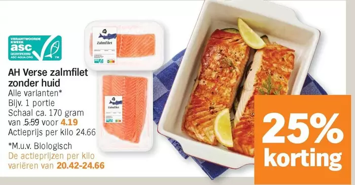 De - Verse zalmfilet zonder huid