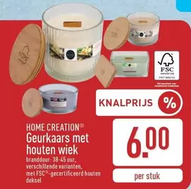 Geurkaars met houten wiek