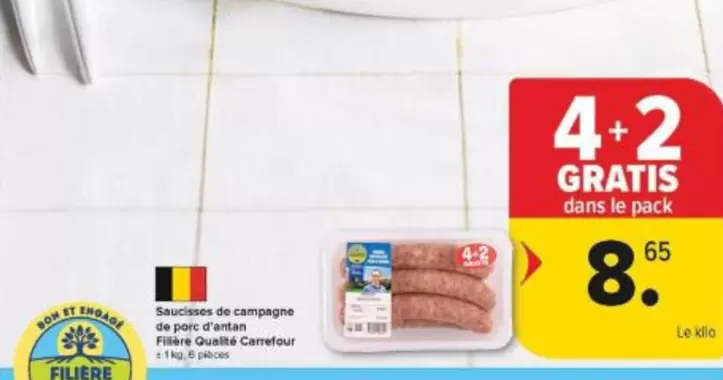 De - Saucisses de campagne de porc d'antan