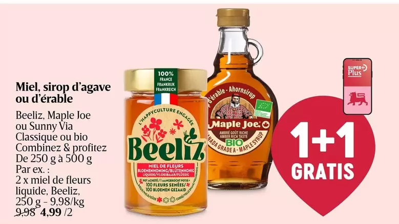 Joe - Miel, sirop d'agave ou d'érable