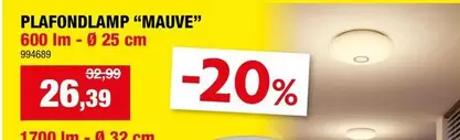 PLAFONDLAMP "MAUVE"