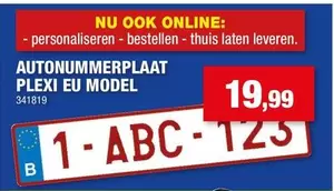 Nu - AUTONUMMERPLAAT PLEXI EU MODEL