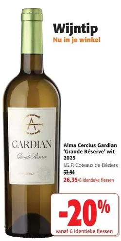 Nu - Alma Cercius Gardian 'Grande Réserve' wit 2025