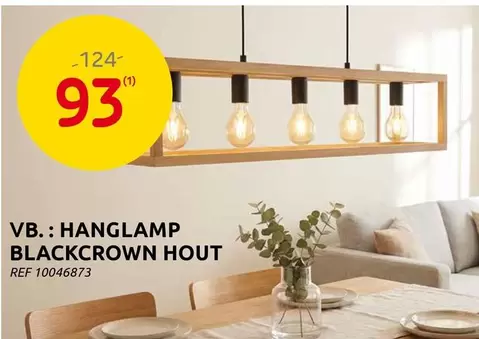 HANGLAMP BLACKCROWN HOUT