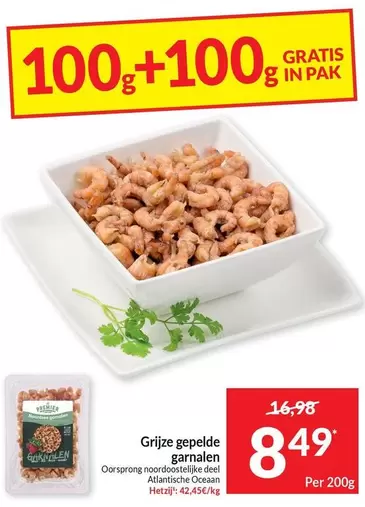 Grijze gepelde garnalen