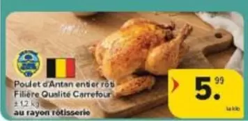 Poulet d'Antan entier rôti