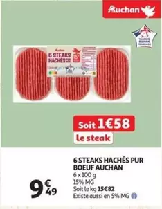 6 STEAKS HACHÉS PUR BOEUF