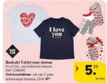 Red - Bedrukt T-shirt voor dames