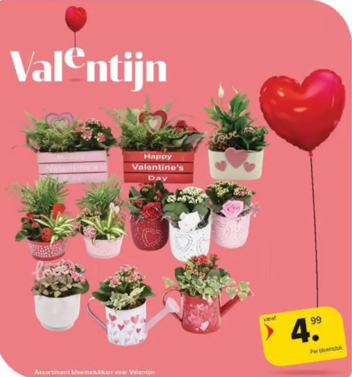 Assortiment bloemstukken Valentijn