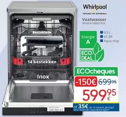 Whirlpool - Vaatwasser WH6FAT4BN7AOX