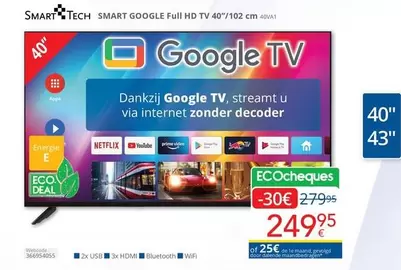 De - SMART GOOGLE Full HD TV 40"/102 cm