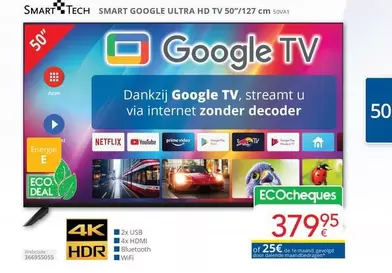 De - SMART GOOGLE ULTRA HD TV 50/127 cm