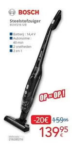 Bosch - Steelstofzuiger BCH216 S/R