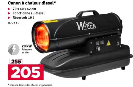 Canon -  à chaleur diesel