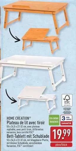 De - Plateau de lit avec tiroir, Bett-Tablett mit Schublade