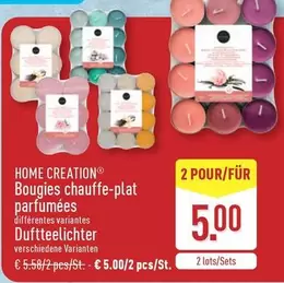 Bougies chauffe-plat parfumées