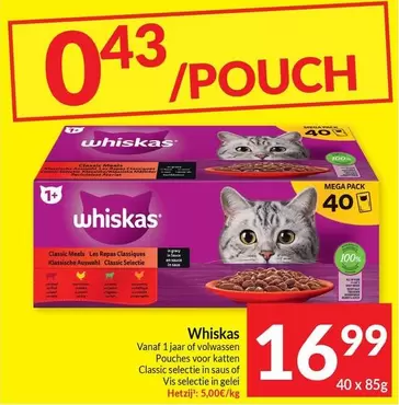 Mega - Pouches voor katten Classic selectie in saus of Vis selectie in gelei