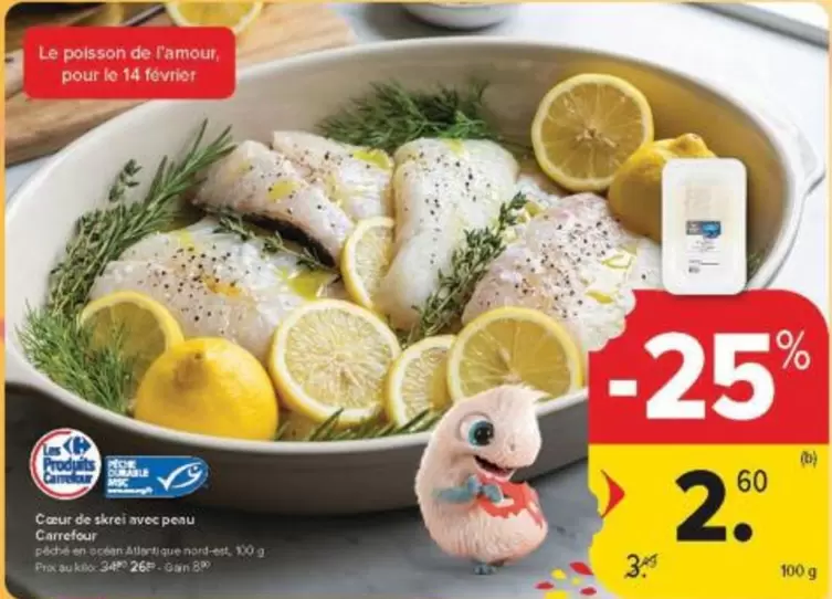 De - Coeur de skrei avec peau