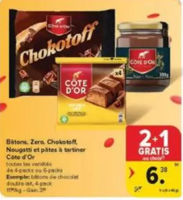 De - Bâtons, Zero, Chokotoff Nougatti et pätes à tartiner