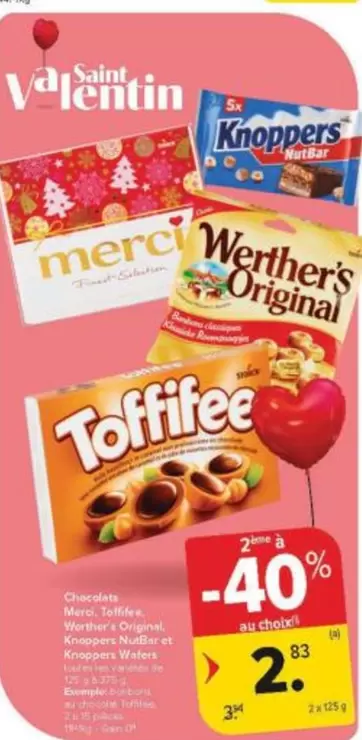 Merci - , Toffifee, Werther's Original, Knoppers Mutter et Knoppers Wafers