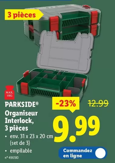 De - Organiseur Interlock, 3 pièces